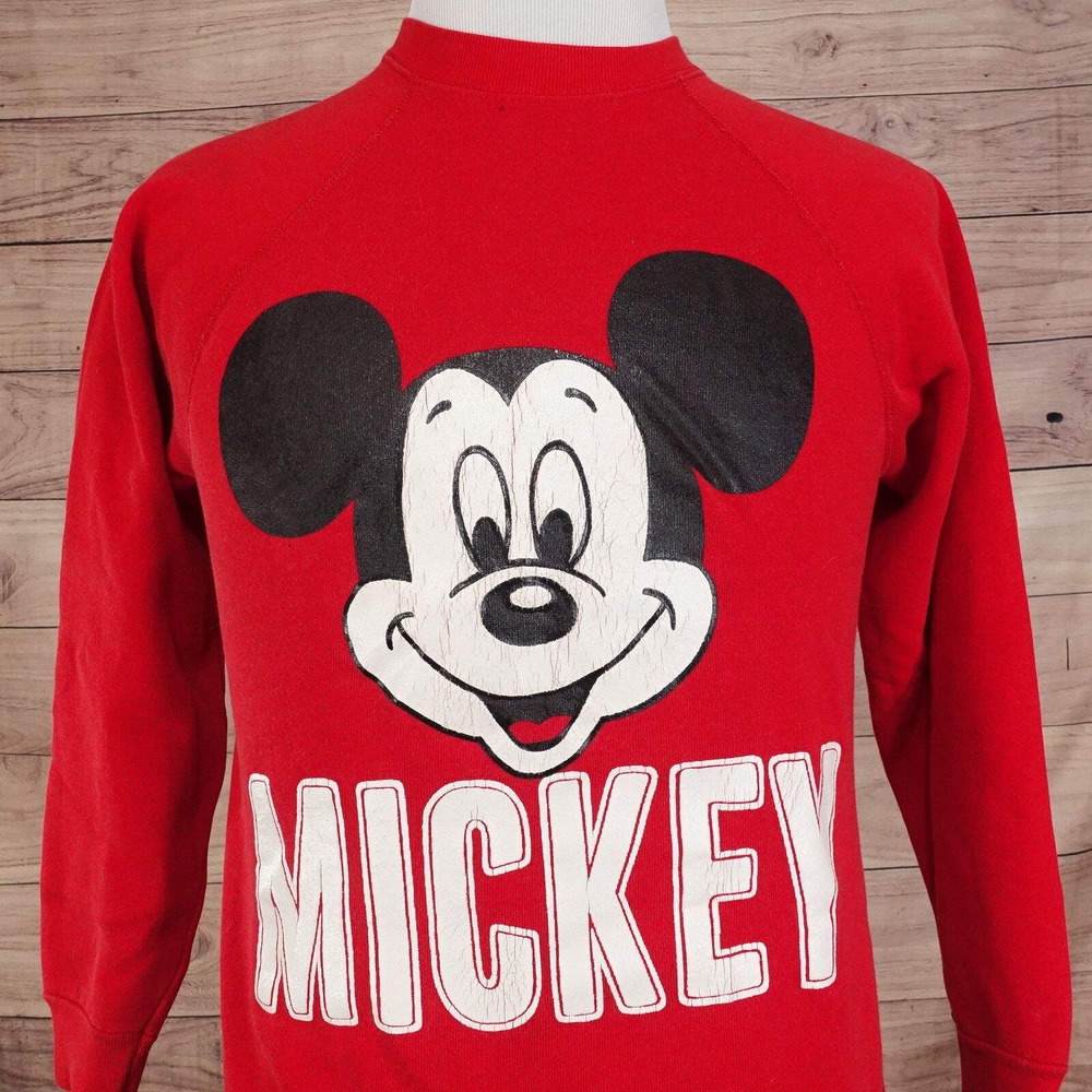 VINTAGE DISNEY WEAR MICKEY MOUSE 80s USA MADE CREW NECK SWEATSHIRT SIZE M